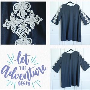 Dark Grey H&M Bell Sleeve Embroidered Dress!!!